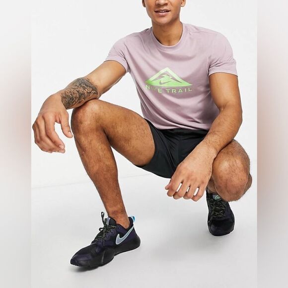 Nike Running Dri-FIT Trail t-shirt in dusty lilac - Picture 1 of 6